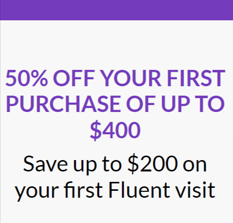 50% OFF YOUR FIRST PURCHASE OF UP TO $400