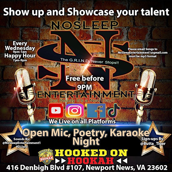 NoSleeps Karaoke & Open Mic Night (Show Your Talent Wednesdays)