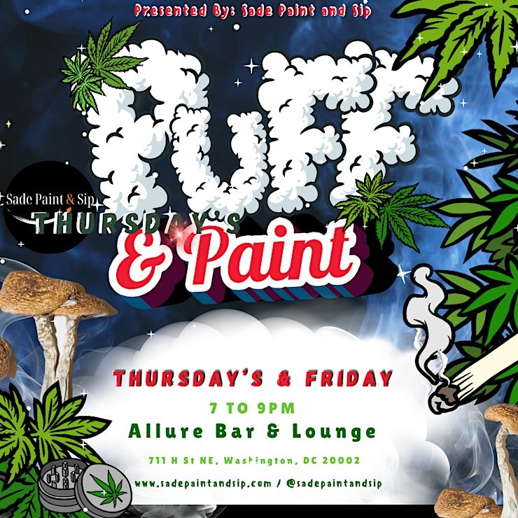 Paint & Puff on H Street | Sip & Paint Night in Washington, DC |Paint Night